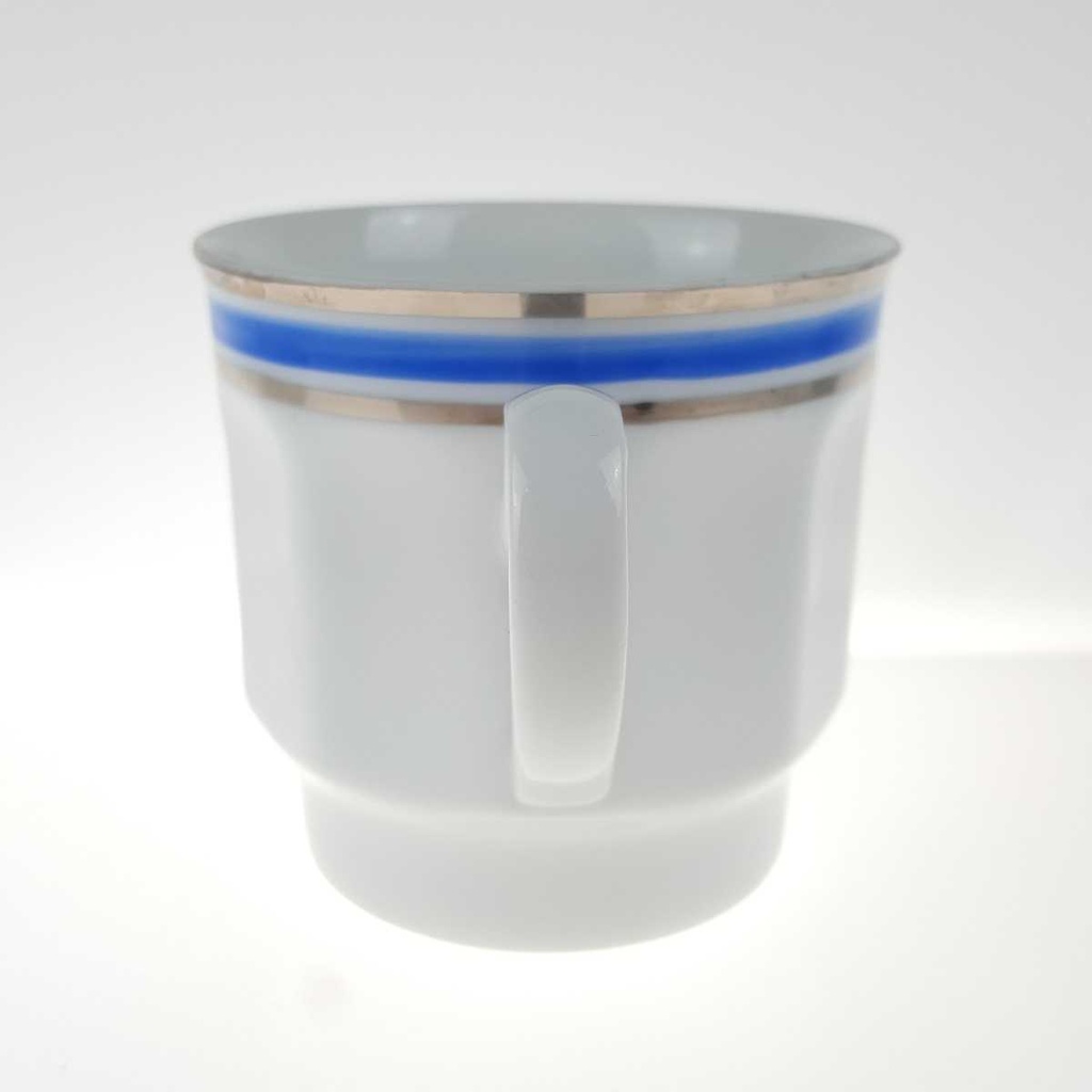 [458166300] Kaffeetasse 0,19 L Seltmann Weiden Vohenstrauß Platinrand blau gebraucht - gut Bild 4