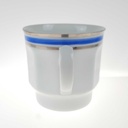 [458166300] Kaffeetasse 0,19 L Seltmann Weiden Vohenstrauß Platinrand blau gebraucht - gut Bild 4