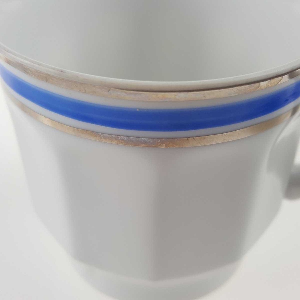 [458166300] Kaffeetasse 0,19 L Seltmann Weiden Vohenstrauß Platinrand blau gebraucht - gut Bild 6