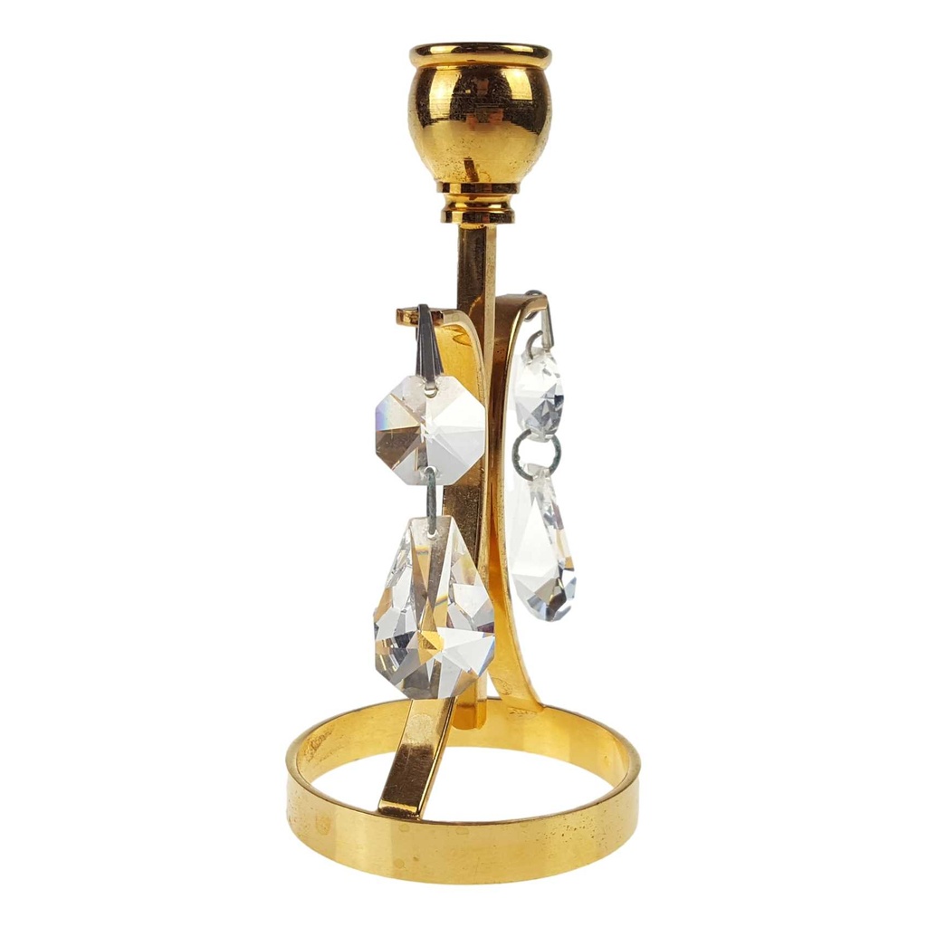 [458166310] Kerzenhalter Kerzenständer Stabkerzenhalter Gold Strasssteine hängend Bild 2