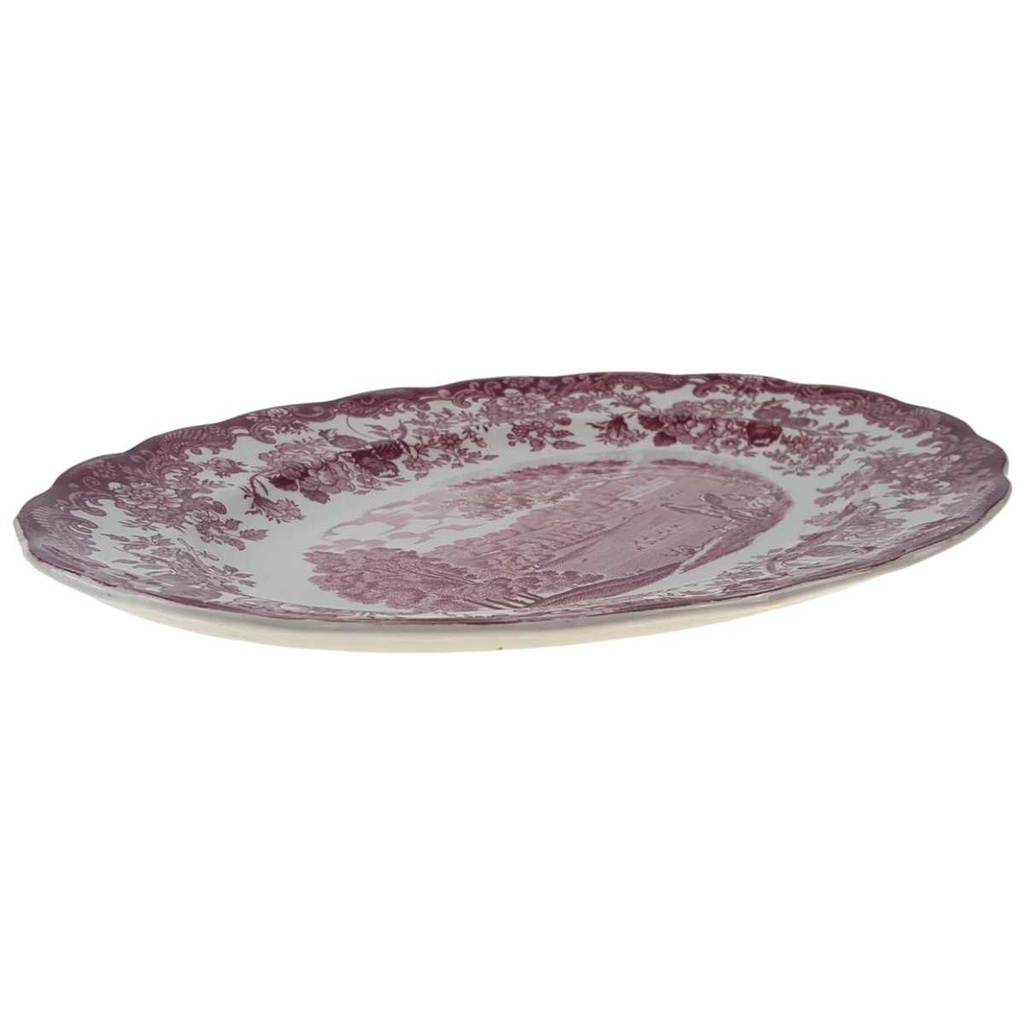 [458166330] Speiseplatte groß mittelgroß 30x23,5 cm Palissy Avon Scenes Rot gebraucht - sehr gut Bild 2