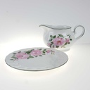 [458166333] Sauciere mit Teller 2tlg 0,45 L Winterling Kirchenlamitz Wildrose Hibiskus gebraucht - gut Bild 3