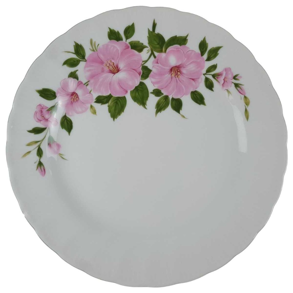 [458166342] Speiseteller Essteller 24,5 cm Winterling Kirchenlamitz Wildrose Hibiskus gebraucht - gut Bild 2
