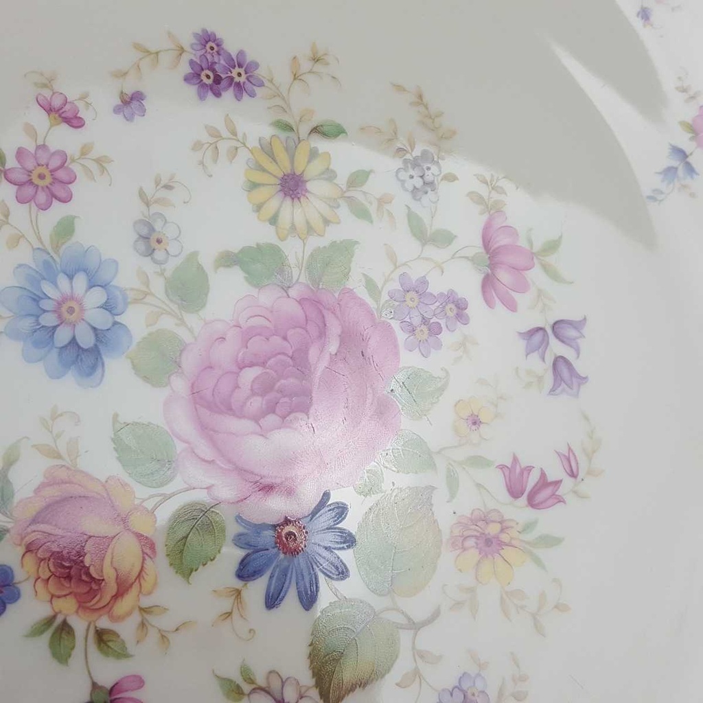 [458166359] Servierplatte Teller 32 cm Thomas Porzellan Ivory Blumendekor Blumen gebraucht - gut Bild 3