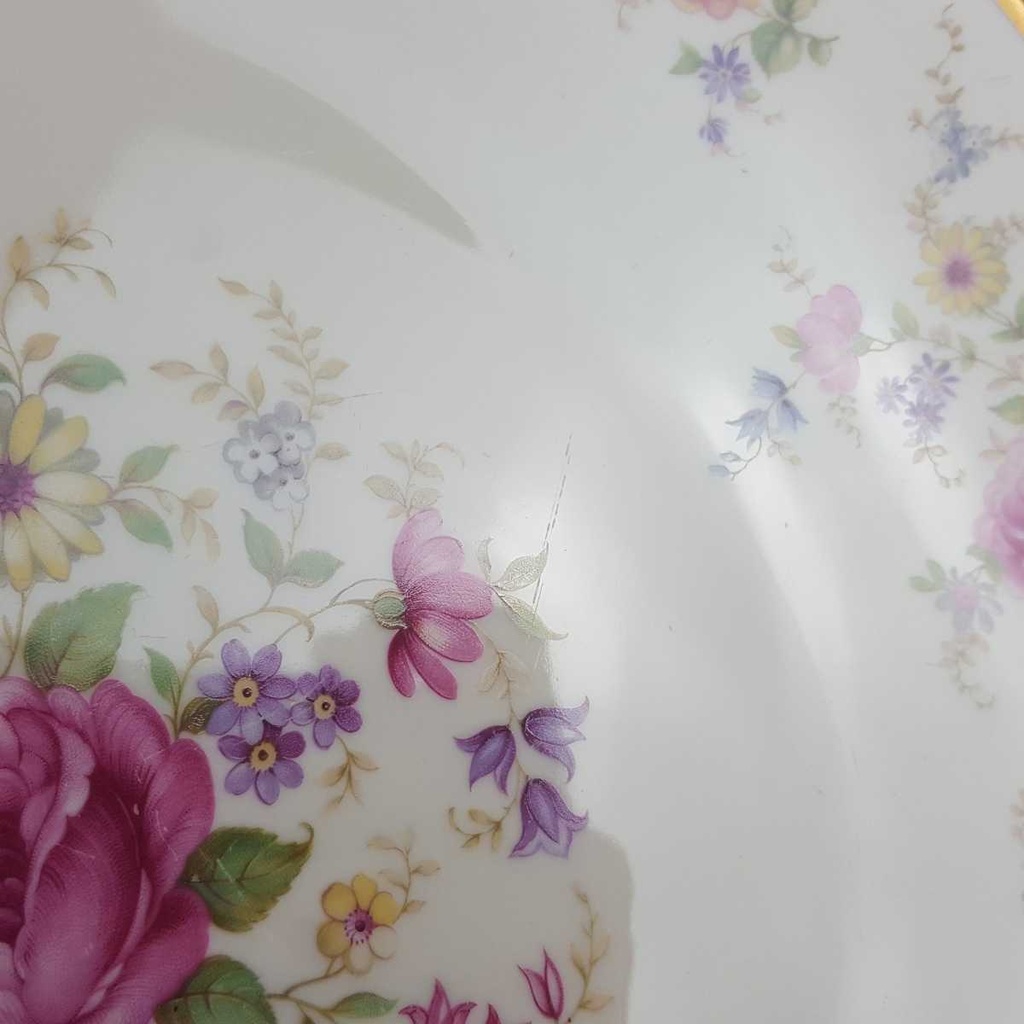 [458166359] Servierplatte Teller 32 cm Thomas Porzellan Ivory Blumendekor Blumen gebraucht - gut Bild 4
