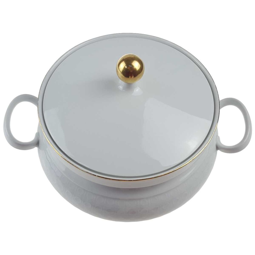 [458166367] Terrine Servierschüssel Ragoutterrine mit Deckel 1,5 L AK Kaiser Porzellan Form 40 Reliefdekor gebraucht - gut Bild 2