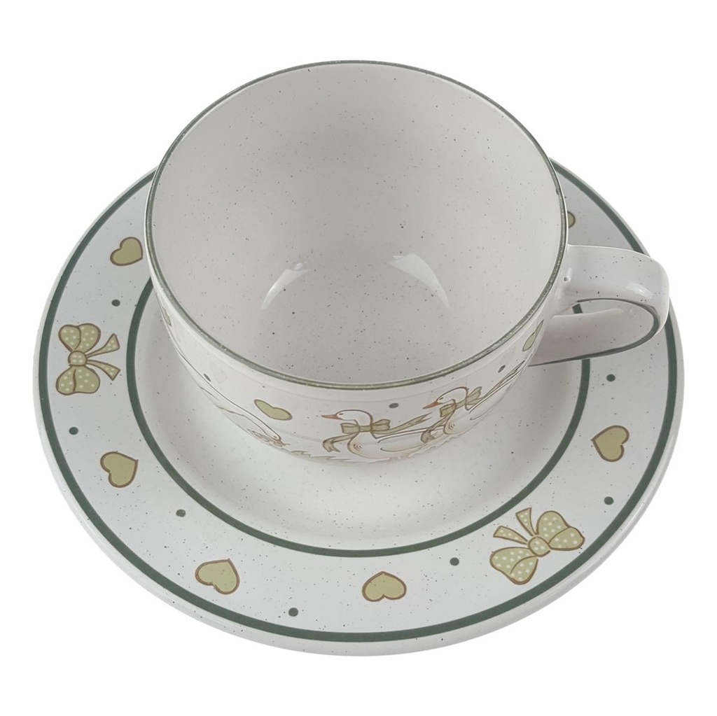 [458166369] Teetasse mit Untertasse Pfalzkeramik Gänseglück R. Lumm Bild 2