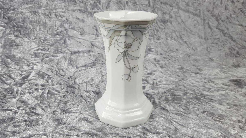 [45816646] Tischvase Vase 14 cm Arabella Atelier Blumendekor blau grau Blumen gebraucht - sehr gut Bild 3