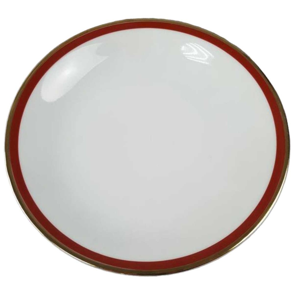 [45816648] Kuchenteller Dessertteller Frühstücksteller 19,4 cm Seltmann Weiden Vohenstrauß rot gold Rand gebraucht - gut Bild 2