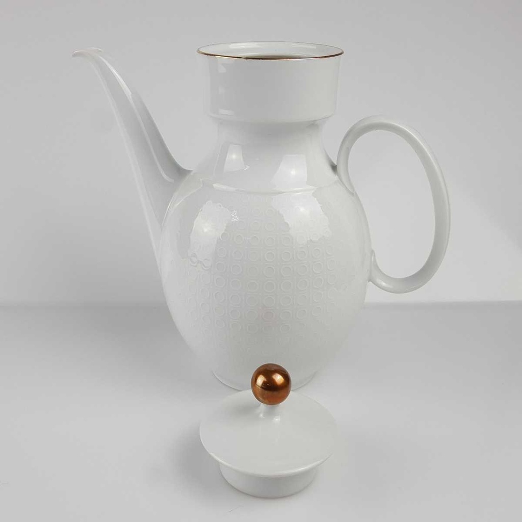 [458166563] Kaffeekanne Goldrand 1,3 L AK Kaiser Porzellan Form 40 Reliefdekor gebraucht - gut Bild 5