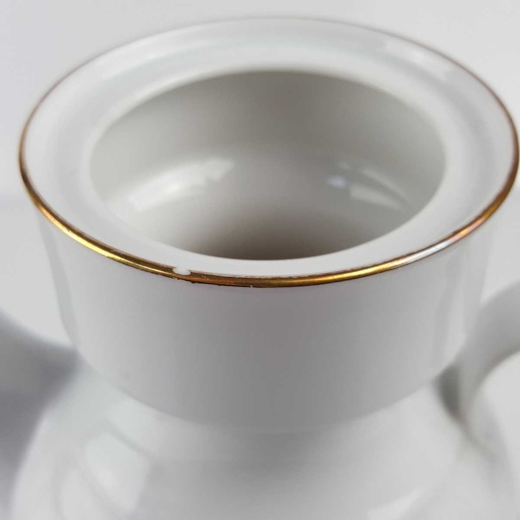 [458166563] Kaffeekanne Goldrand 1,3 L AK Kaiser Porzellan Form 40 Reliefdekor gebraucht - gut Bild 6
