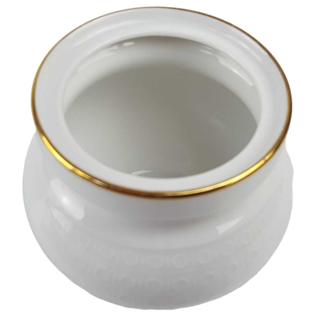 [458166567] Zuckerdose Goldrand ohne Deckel 0,3 L AK Kaiser Porzellan Form 40 Reliefdekor gebraucht - gut Bild 2