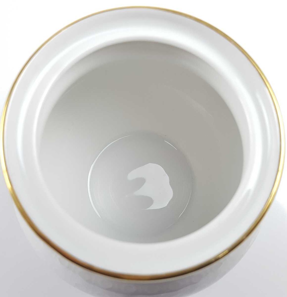 [458166567] Zuckerdose Goldrand ohne Deckel 0,3 L AK Kaiser Porzellan Form 40 Reliefdekor gebraucht - gut Bild 4