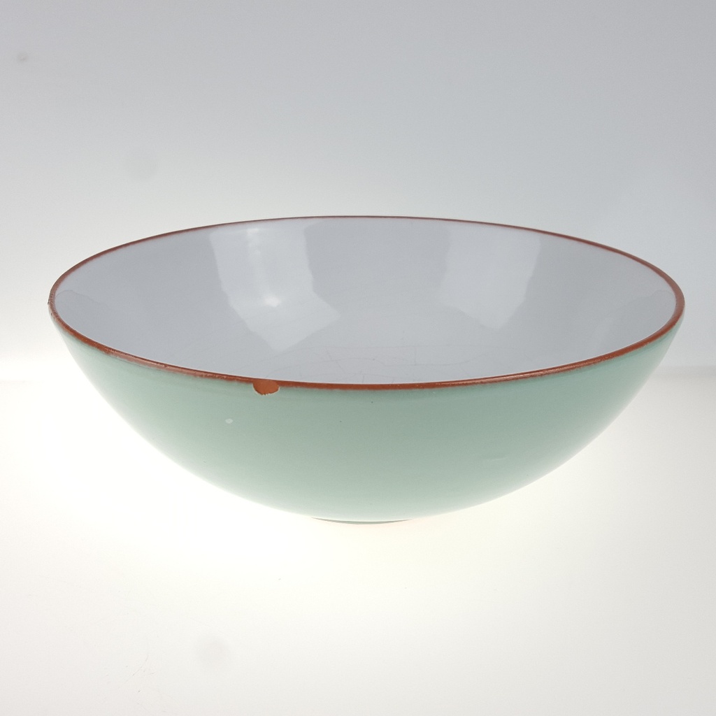 [2119234] 2er Set Schüssel Schalen 20,1/22,6 cm Unbekannter Hersteller Schüsseln Gelb weiß 1034 23, Grün 20 gebraucht - gut Bild 3