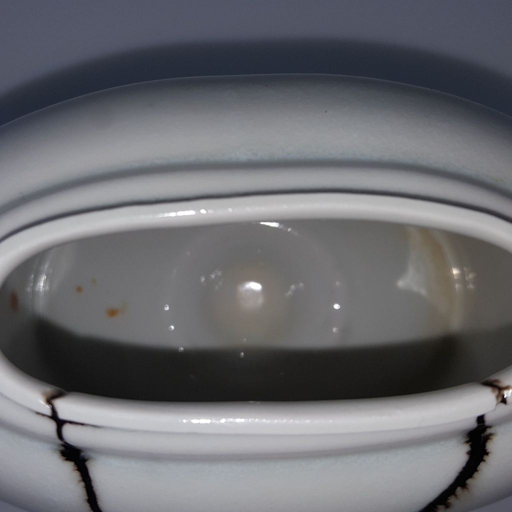 [458166596] Tischvase Vase 13,3 cm Abstrakt grün, weiß Porzellan Bild 5