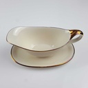 [458166597] Sauciere Goldrand 1tlg Schumann Bavaria geriffelt elfenbein Beige gebraucht - gut Bild 5