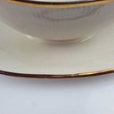[458166597] Sauciere Goldrand 1tlg Schumann Bavaria geriffelt elfenbein Beige gebraucht - gut Bild 6