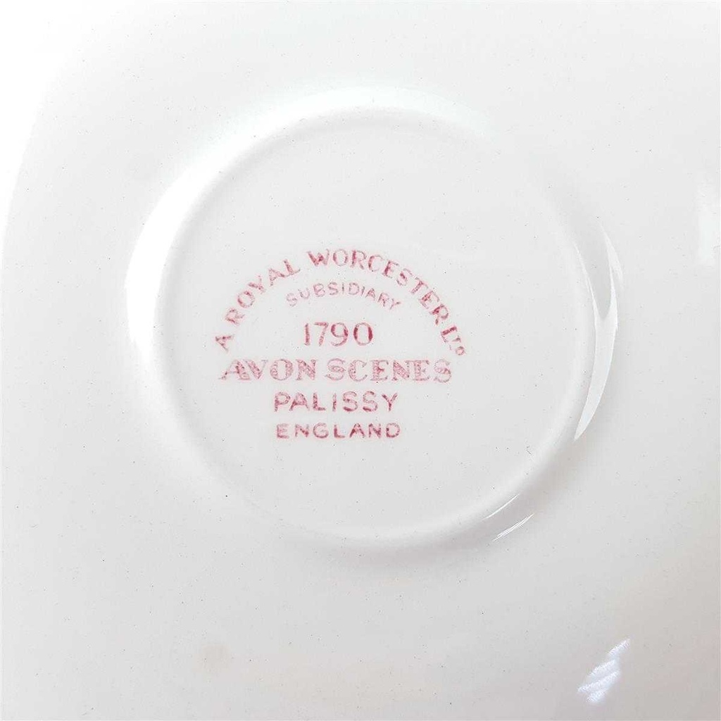 [458166616] Untertasse für Kaffee 13,5 cm Palissy Avon Scenes Rot gebraucht - gut Bild 3