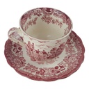 [458166618] Kaffeetasse mit Untertasse Palissy Avon Scenes Rot Bild 3