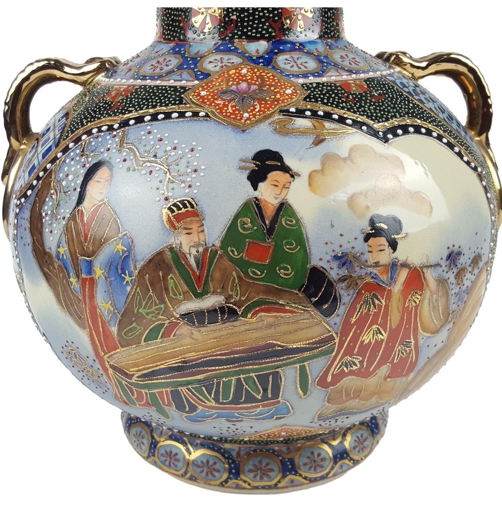 [458166626] Porzellan Vase 30,7 cm China Henkelvase Bild 4