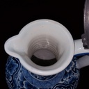 [458166651] Krug 33 cm Henkelkrug mit Zinndeckel Delft Keramik Blumendekor blau Bild 6