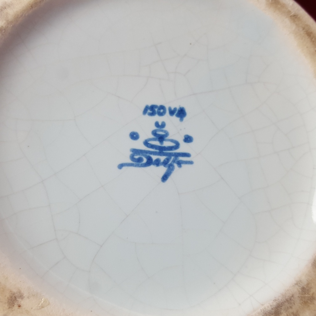 [458166651] Krug 33 cm Henkelkrug mit Zinndeckel Delft Keramik Blumendekor blau Bild 8
