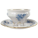 [458166652] Mokkatasse mit Untertasse Sammeltasse Goldrand 2tlg Weimar Porzellan Blumendekor Blau Blumen gebraucht - sehr gut Bild 2