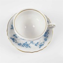 [458166652] Mokkatasse mit Untertasse Sammeltasse Goldrand 2tlg Weimar Porzellan Blumendekor Blau Blumen gebraucht - sehr gut Bild 3