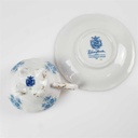 [458166652] Mokkatasse mit Untertasse Sammeltasse Goldrand 2tlg Weimar Porzellan Blumendekor Blau Blumen gebraucht - sehr gut Bild 4