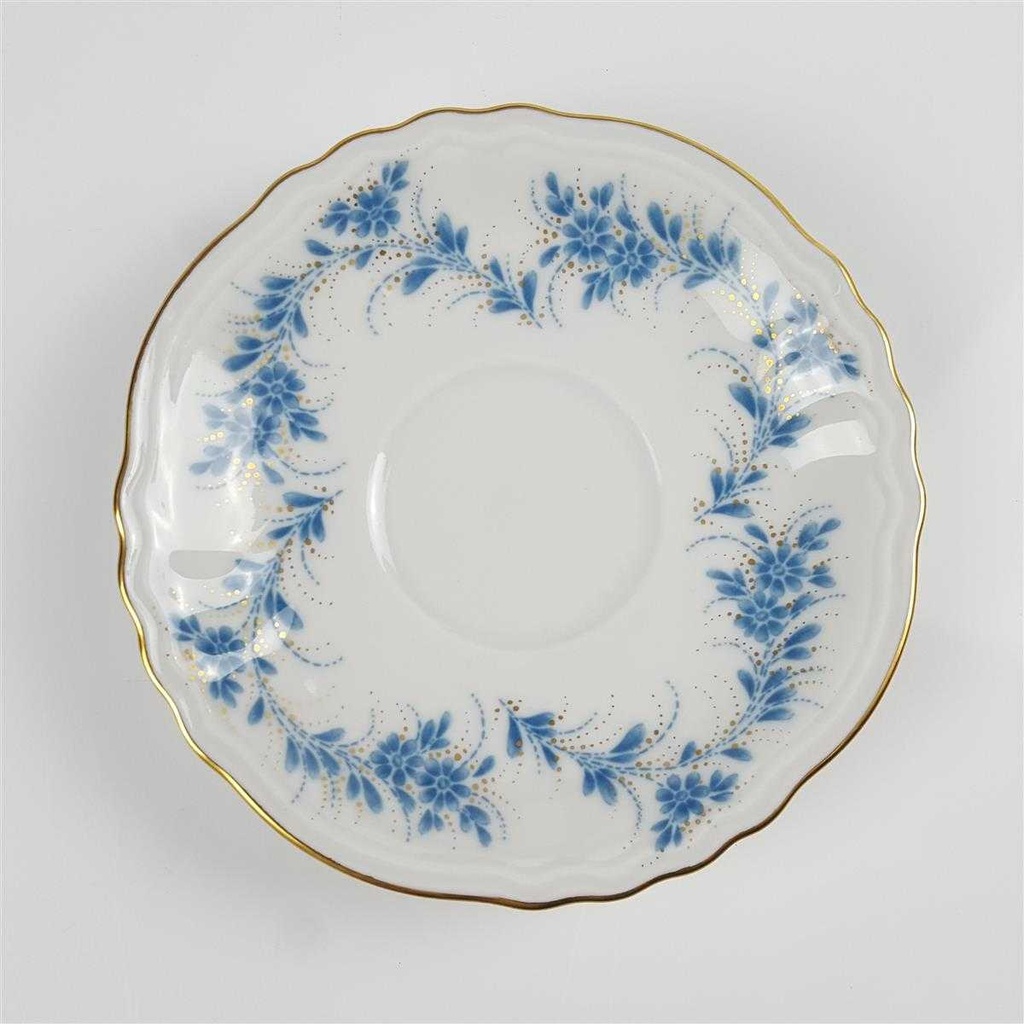 [458166652] Mokkatasse mit Untertasse Sammeltasse Goldrand 2tlg Weimar Porzellan Blumendekor Blau Blumen gebraucht - sehr gut Bild 5