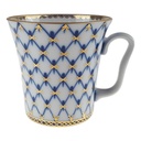 [458166658] Kaffeebecher mit Untertasse 2tlg Lomonosov Porzellan Kobaltnetz Gold gebraucht - neuwertig Bild 4
