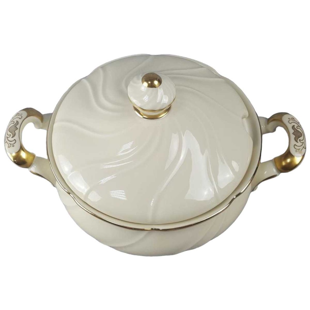 [45816670] Suppenterrine Suppenschüssel Golddekor 3,8 L Eschenbach Elfenbein 05627 Beige gebraucht - sehr gut Bild 2