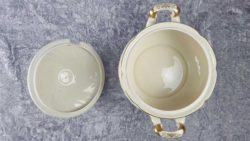 [45816670] Suppenterrine Suppenschüssel Golddekor 3,8 L Eschenbach Elfenbein 05627 Beige gebraucht - sehr gut Bild 4