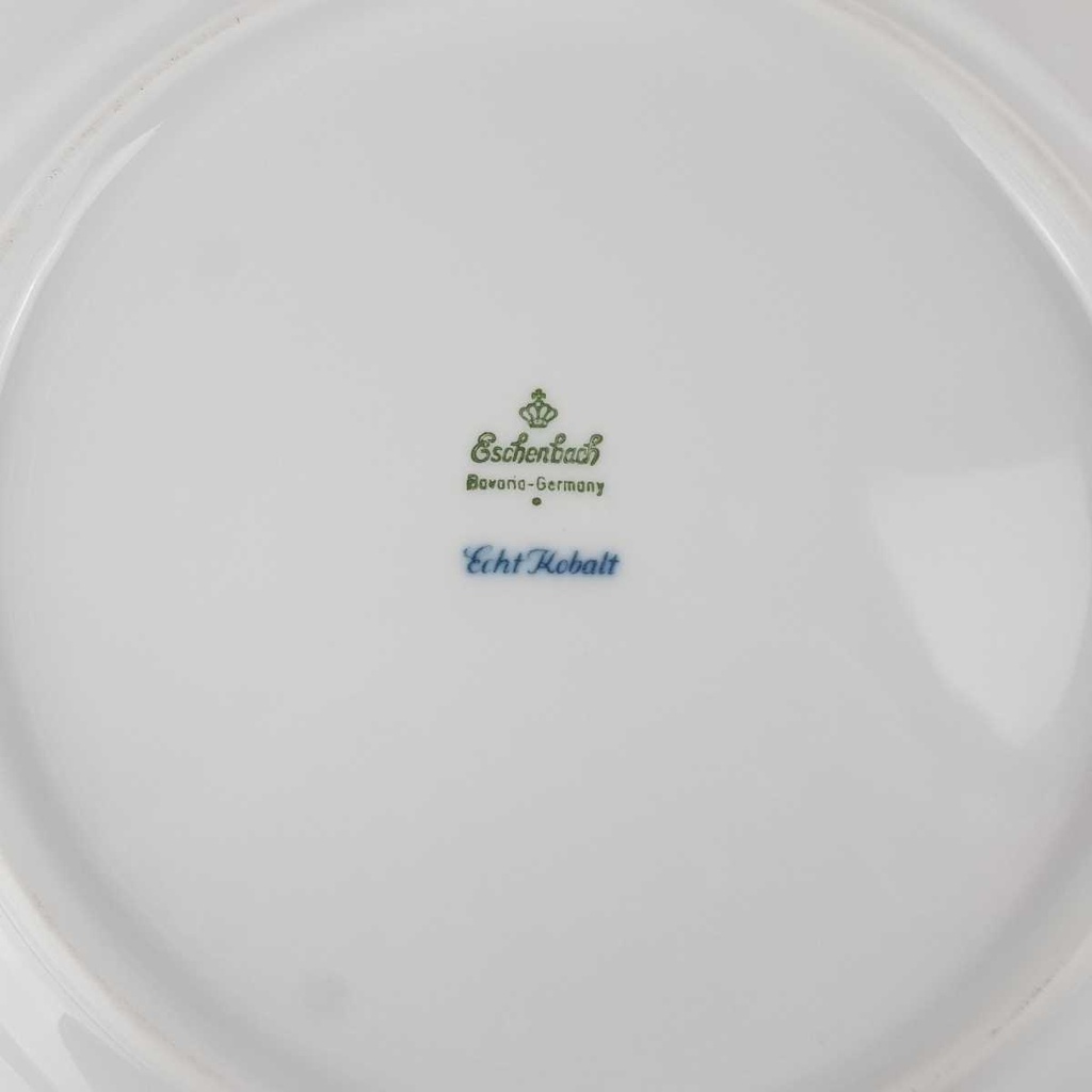 [458166714] Speiseteller Essteller Goldrand 25,2 cm Eschenbach Echt Kobalt Weiß gebraucht - gut Bild 7