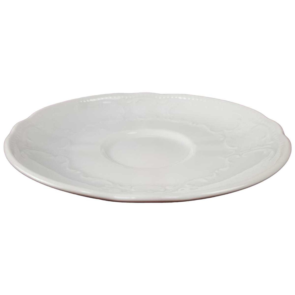 [45816681] Untertasse für Kaffee 14,5 cm Seltmann Weiden Reliefdekor Weiß gebraucht - akzeptabel Bild 2