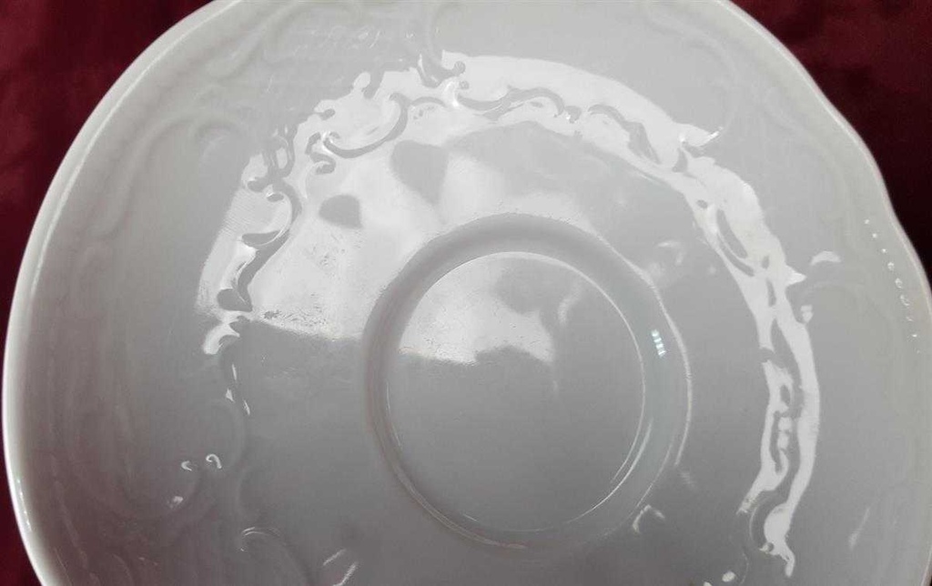 [45816681] Untertasse für Kaffee 14,5 cm Seltmann Weiden Reliefdekor Weiß gebraucht - akzeptabel Bild 3