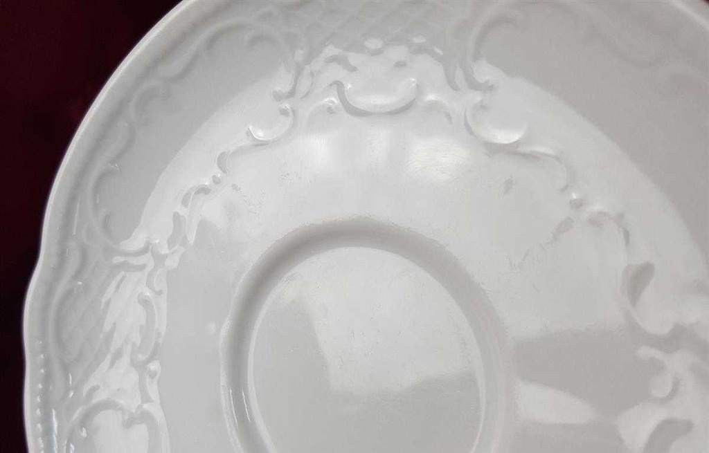 [45816681] Untertasse für Kaffee 14,5 cm Seltmann Weiden Reliefdekor Weiß gebraucht - akzeptabel Bild 4