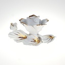 [458166817] Kerzenhalter 8 cm Rose Porzellan Deko weiß gold Bild 2