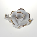 [458166817] Kerzenhalter 8 cm Rose Porzellan Deko weiß gold Bild 4