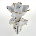 [458166817] Kerzenhalter 8 cm Rose Porzellan Deko weiß gold Bild 6