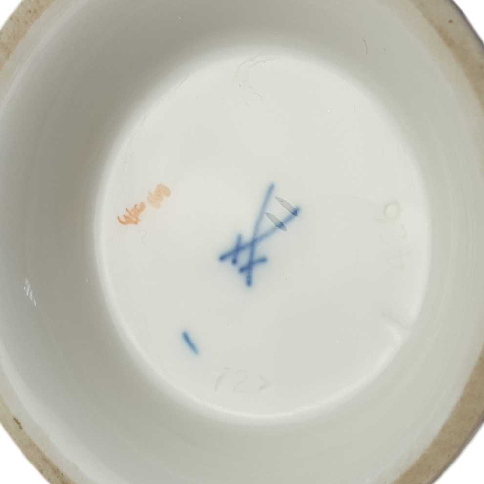 [458166818] Vase auf Tatzen 14,5 cm Meissen Blumenbouquet Bunt Gold II. Wahl gebraucht - sehr gut Bild 5