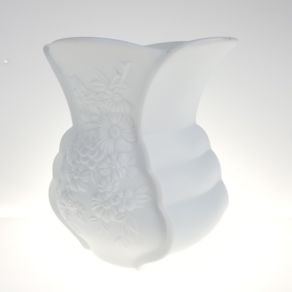 [458166819] Vase Blumenvase 14,3 cm AK Kaiser Blumendekor Weiß Blumen gebraucht - gut Bild 3