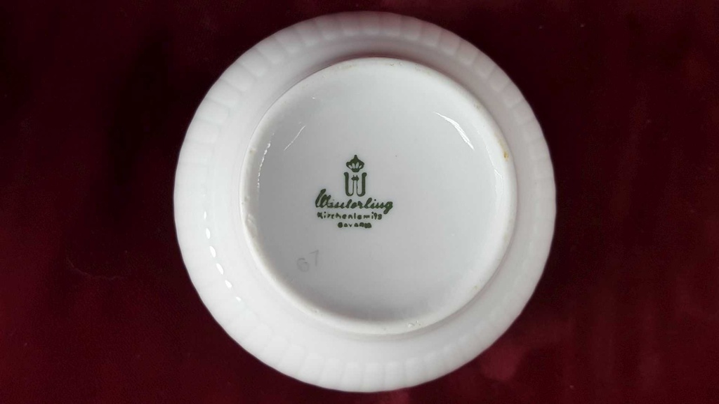 [45816689] Zuckerdose Winterling Kirchenlamitz weiß mit Silberrand und Rillen gebraucht - gut Bild 5