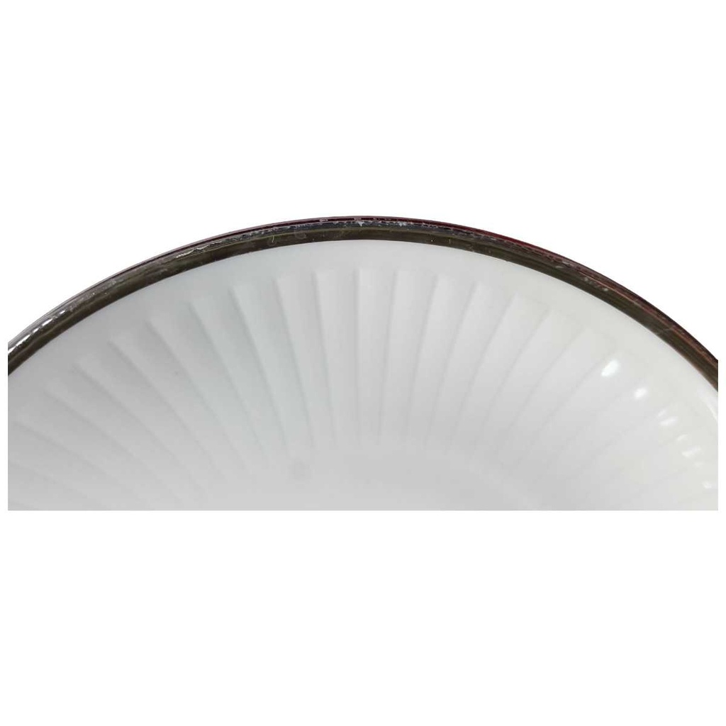 [45816692] Untertasse für Kaffee 14,2 cm Winterling Kirchenlamitz weiß mit Silberrand und Rillen gebraucht - akzeptabel Bild 2