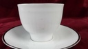 [45816694] Kaffeetasse mit Untertasse Tasse Winterling Kirchenlamitz weiß Silberrand und Rillen gebraucht - akzeptabel Bild 4