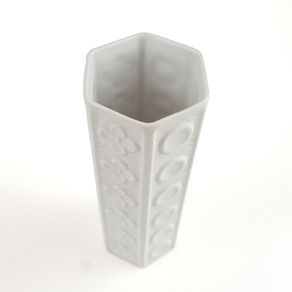 [458167135] Vase Blumenvase 17,3 cm Schwarzenhammer Weiß Bavaria gebraucht - gut Bild 3