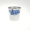 [458167142] Mokkatasse mit Untertasse Espressotasse & Zinnhalter 3tlg Bareuther Platinrand Blaue Rose gebraucht - gut Bild 5