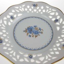 [458167144] Durchbruchteller Goldrand Durchbrucharbeit 12,5 cm Schumann Arzberg Blumendekor blaue Blume Blumen gebraucht - sehr gut Bild 3