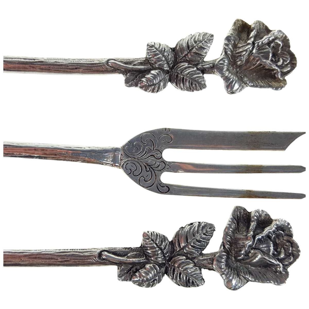 [2119256] 6er Set Gabel Gabeln Kuchengabeln Kuchengabel mit Stempel 87g Christoph Widmann Hildesheimer Rose gebraucht - gut Bild 2