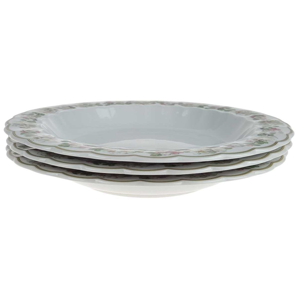 [2119258] 3er Set Suppenteller 21,8 cm Eschenbach Blumenranke gebraucht - akzeptabel Bild 2